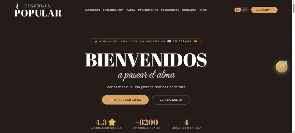 Portada de Pizzería Popular: horno de leña y cocina argentina en España